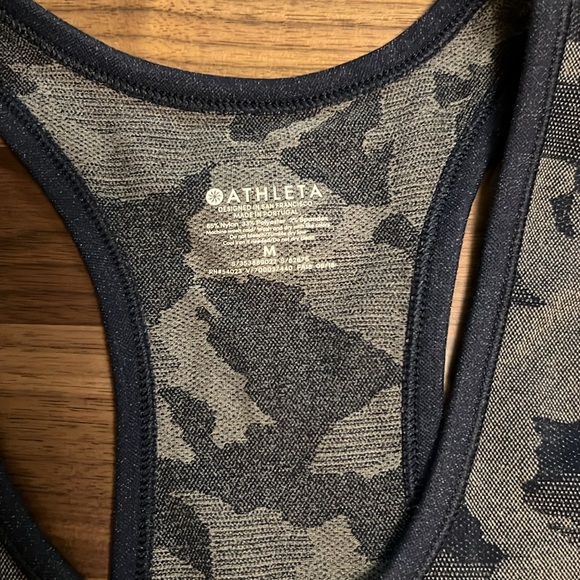 Athleta Speedlight tank, size Medium. Blue camouflage print. - Picture 3 of 4